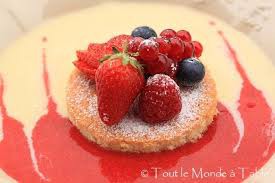 crème anglaise avec des fruits